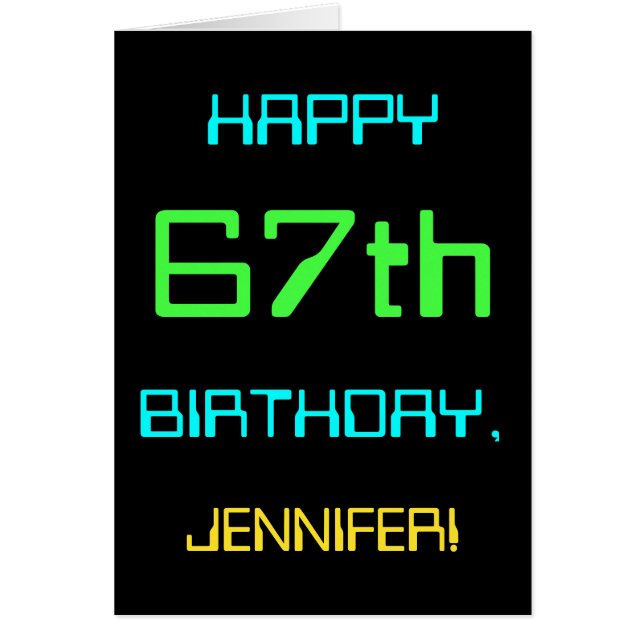 Roligt Digital Computing - tema 67:e födelsedagen Hälsningskort (Framsidan)
