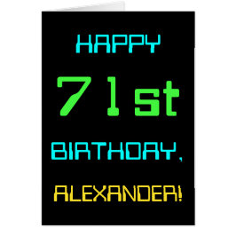 Roligt Digital Computing - tema 71:a födelsedagen Hälsningskort