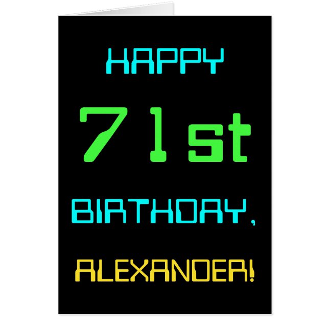 Roligt Digital Computing - tema 71:a födelsedagen Hälsningskort (Framsidan)