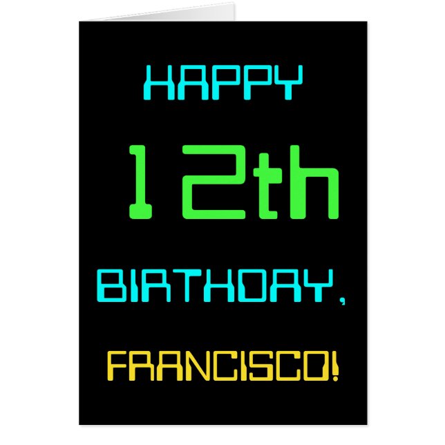 Roligt Digital Computing Thated 12:e Birthday Hälsningskort (Framsidan)