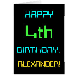 Roligt Digital Computing Thees 4e födelsedagen Hälsningskort