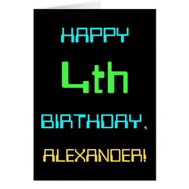 Roligt Digital Computing Thees 4e födelsedagen Hälsningskort (Framsidan)