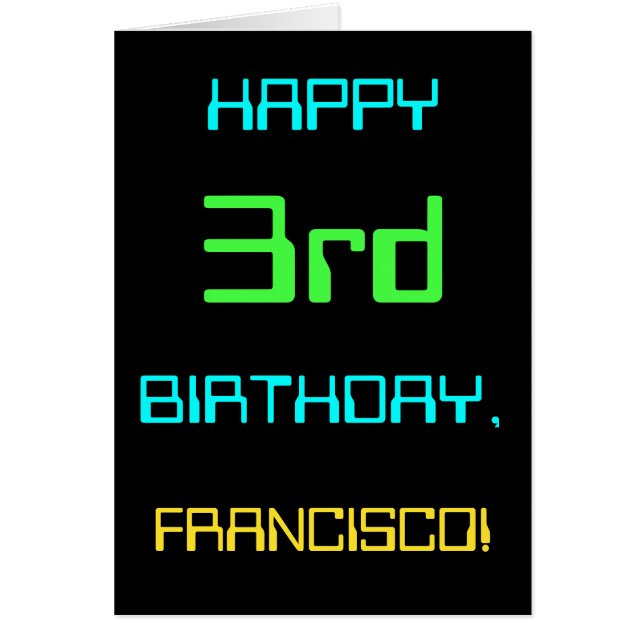 Roligt Digital Computing - tredje födelsedag Hälsningskort (Framsidan)