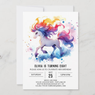 Roligt Digital Horse Birthday Inbjudningar