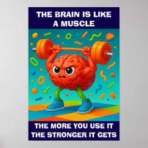 Roligt Din Hjärna Är Som En Muskel Poster