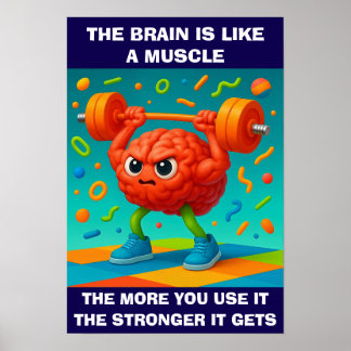 Roligt Din Hjärna Är Som En Muskel Poster