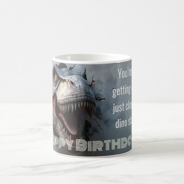 Roligt Dino T-rex-födelsedagsdesign Kaffemugg (Center)