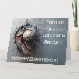 Roligt Dino T-rex-födelsedagsdesign Kort