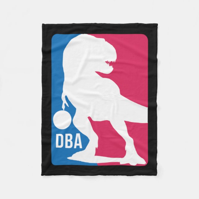 Roligt Dinosaur Basketball Fleecefilt (Framsidan)