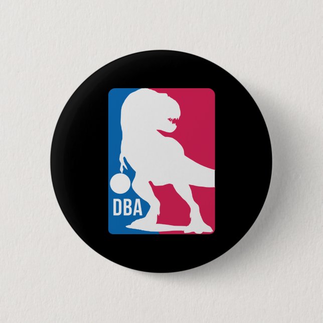 Roligt Dinosaur Basketball Knapp (Framsida)