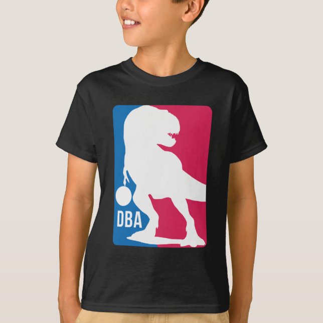 Roligt Dinosaur Basketball T Shirt (Framsida)