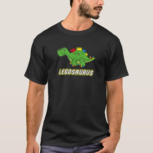 roligt dinosaur Legosaurus Legos Saurus dino T Shirt (Framsida)