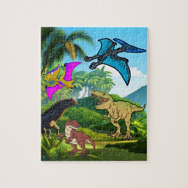Roligt Dinosaur Pussel (Vertikal)