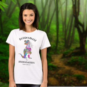 Roligt dinosauriebröllop brudtärna t shirt