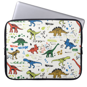 roligt dinosaurier-grafik färg mönster laptop fodral