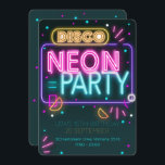 Roligt Disco Neon 16:e partiinbjudan Inbjudningar<br><div class="desc">En Roligt Neon Disco Party för tonåringar.</div>