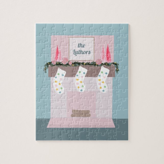 Roligt Disco Rosa Girls Anpassningsbar jul Pussel (Vertikal)