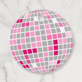 Roligt Disco Rosa och Red Disco Boll Round Gift Mä Gåvor Etiketter