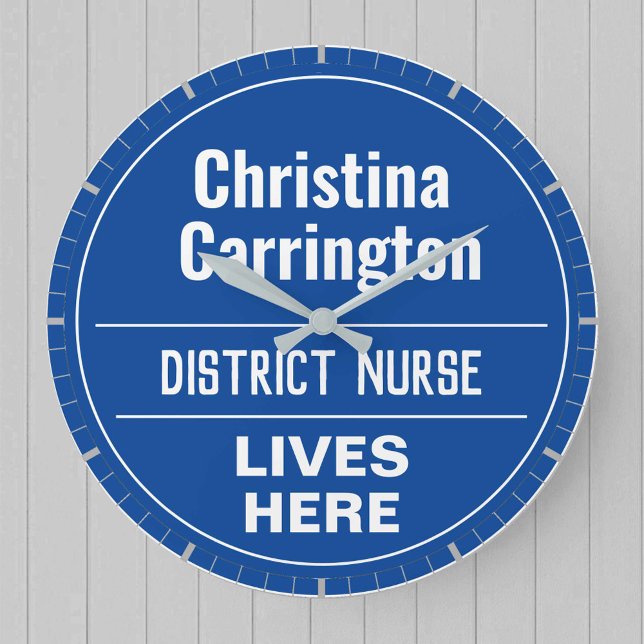 Roligt District Nurse Wall Plaque Stil Large Clock Stor Klocka (Skapare uppladdad)