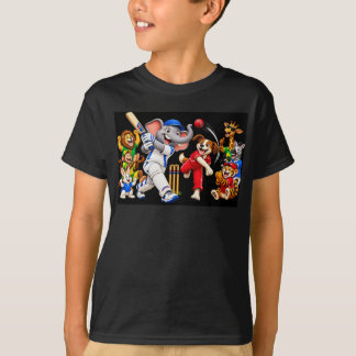 roligt djur cricket lag- elefant slagträ hund t shirt