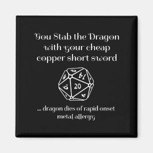 Roligt Dnd-present För Rollspel Rpg  Magnet