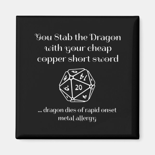 Roligt Dnd-present För Rollspel Rpg  Magnet (Framsidan)