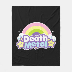 Roligt Döden Metall Rainbow Halloween Unicorn Sten Fleecefilt