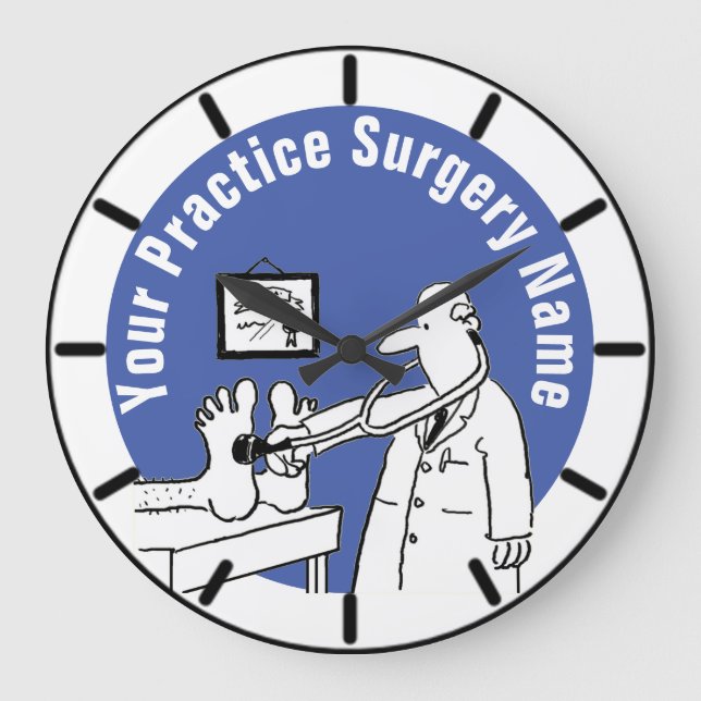 Roligt Doktor med Stethoscope Medical Stor Klocka (Framsida)