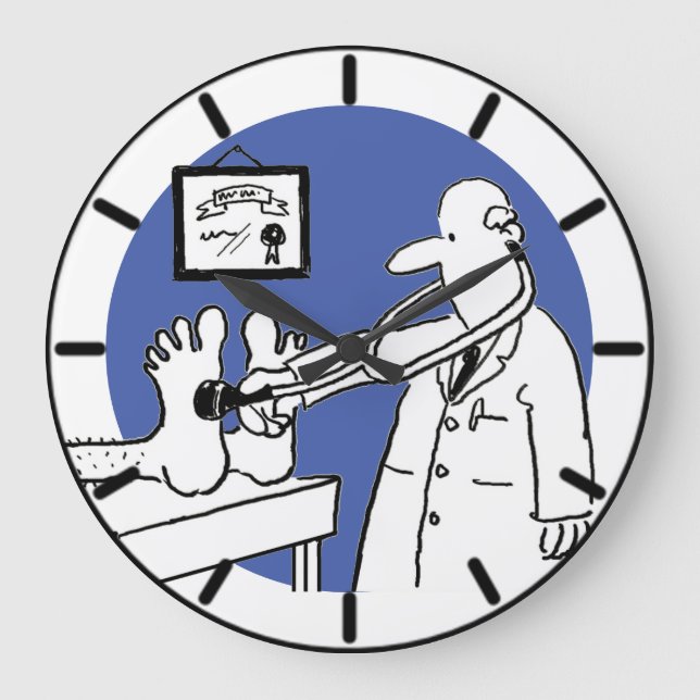 Roligt Doktor med Stethoscope Medical Stor Klocka (Framsida)