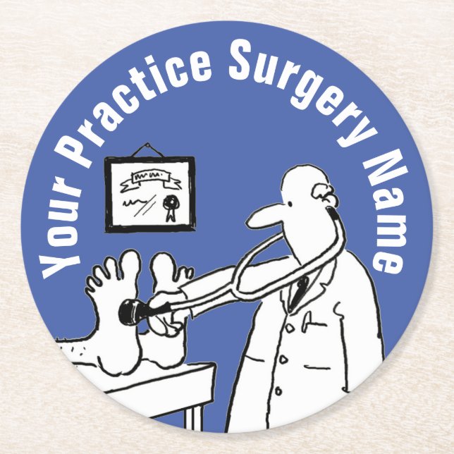 Roligt Doktor med Stethoscope Round Papper Underlä Underlägg Papper Rund (Framsidan)