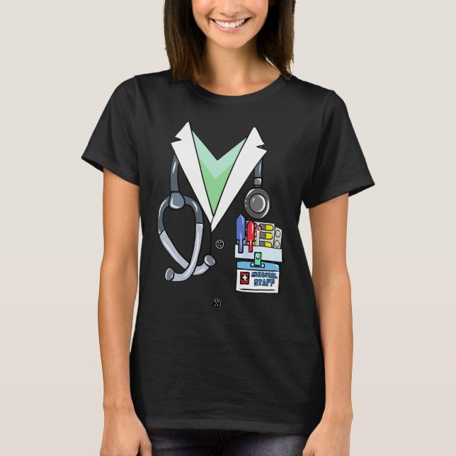 Roligt Doktor White Lab Jackar Costume Halloween D T Shirt (Framsida)