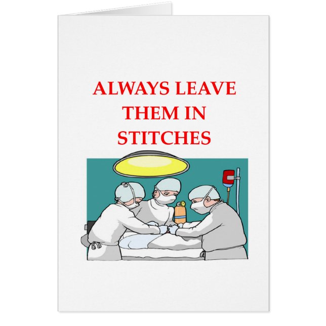 roligt doktorskämt hälsningskort (Framsidan)