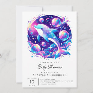 Roligt Dolphin Baby Shower Inbjudningar