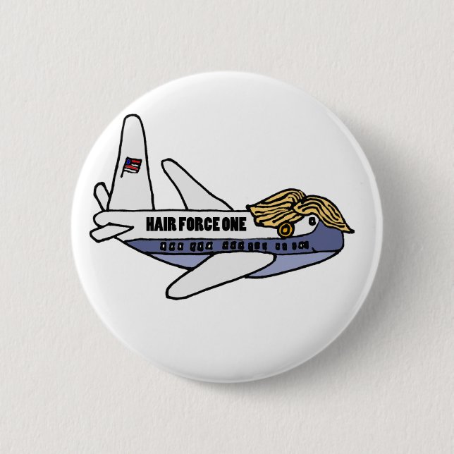 Roligt Donald Trump presidents- flygplan Knapp (Framsida)