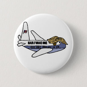 Roligt Donald Trump presidents- flygplan Knapp