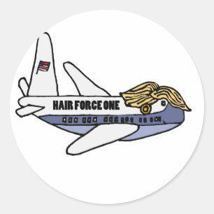 Roligt Donald Trump presidents- flygplan Runt Klistermärke