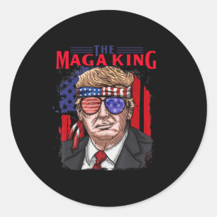 Roligt Donald Trump Ultra Maga Kung th of June USA Runt Klistermärke