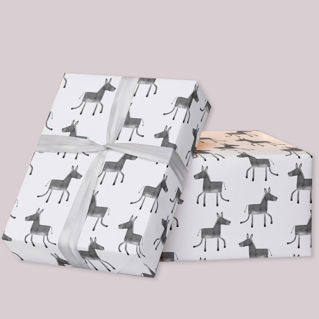 Roligt Donkey Mönster Presentpapper (Fun donkey gift wrapping paper roll for animal lovers)