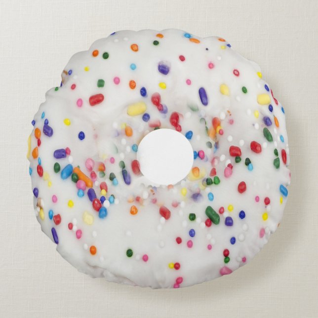 Roligt Donut-Shaped Sprinkle Rund Kudde (Framsidan)