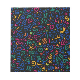 Roligt doodle-färgstarka vibrationsformer anteckningsblock