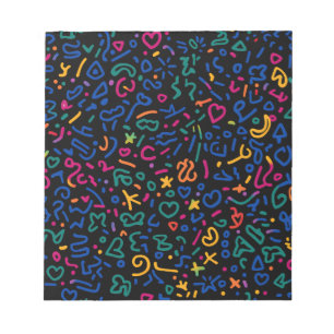 Roligt doodle-färgstarka vibrationsformer anteckningsblock