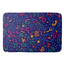 Roligt doodle-färgstarka vibrationsformer badrumsmatta