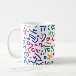 Roligt doodle-färgstarka vibrationsformer kaffemugg