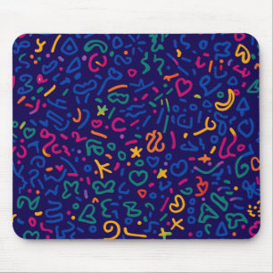 Roligt doodle-färgstarka vibrationsformer musmatta