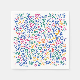 Roligt doodle-färgstarka vibrationsformer pappersservett