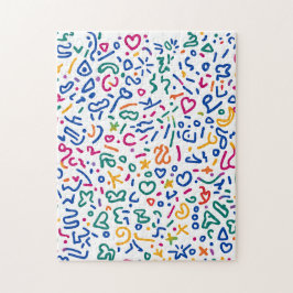 Roligt doodle-färgstarka vibrationsformer pussel