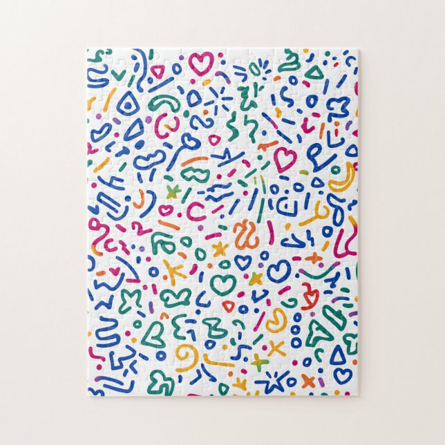 Roligt doodle-färgstarka vibrationsformer pussel (Vertikal)