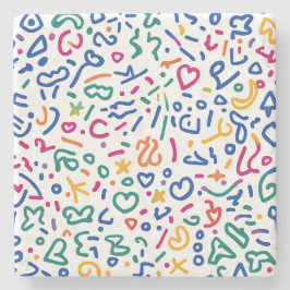 Roligt doodle-färgstarka vibrationsformer stenunderlägg