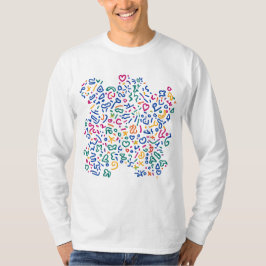 Roligt doodle-färgstarka vibrationsformer t shirt