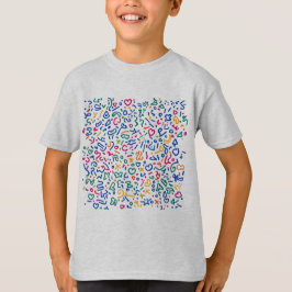 Roligt doodle-färgstarka vibrationsformer t shirt
